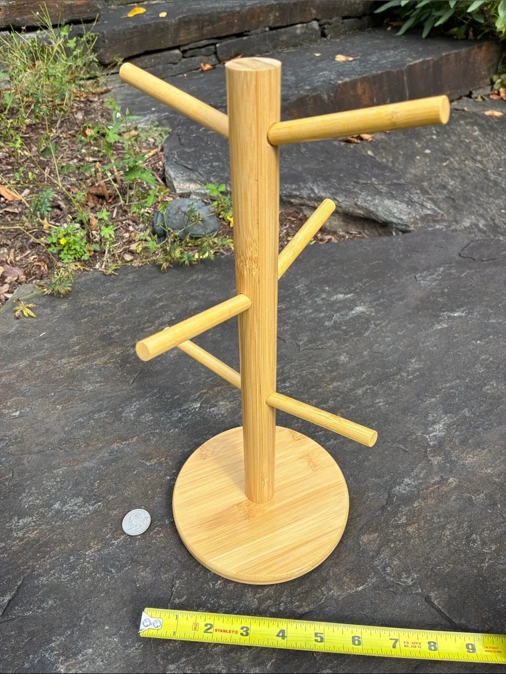 Versatile Bamboo Mug Tree Stand Rack